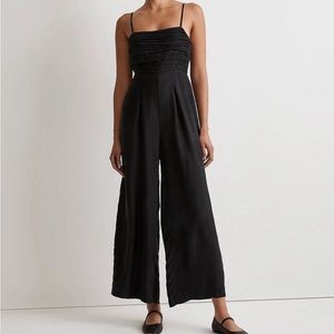 NWT Madewell Ruched Crop Straight-Leg Jumpsuit